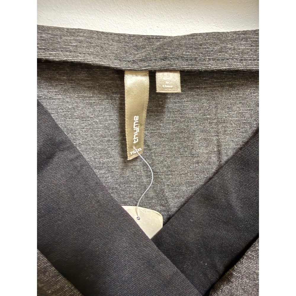 Thyme Maternity Crossover V Neck Tank Top Charcoal Grey Black Trim Womens XL NWT - Picture 3 of 4